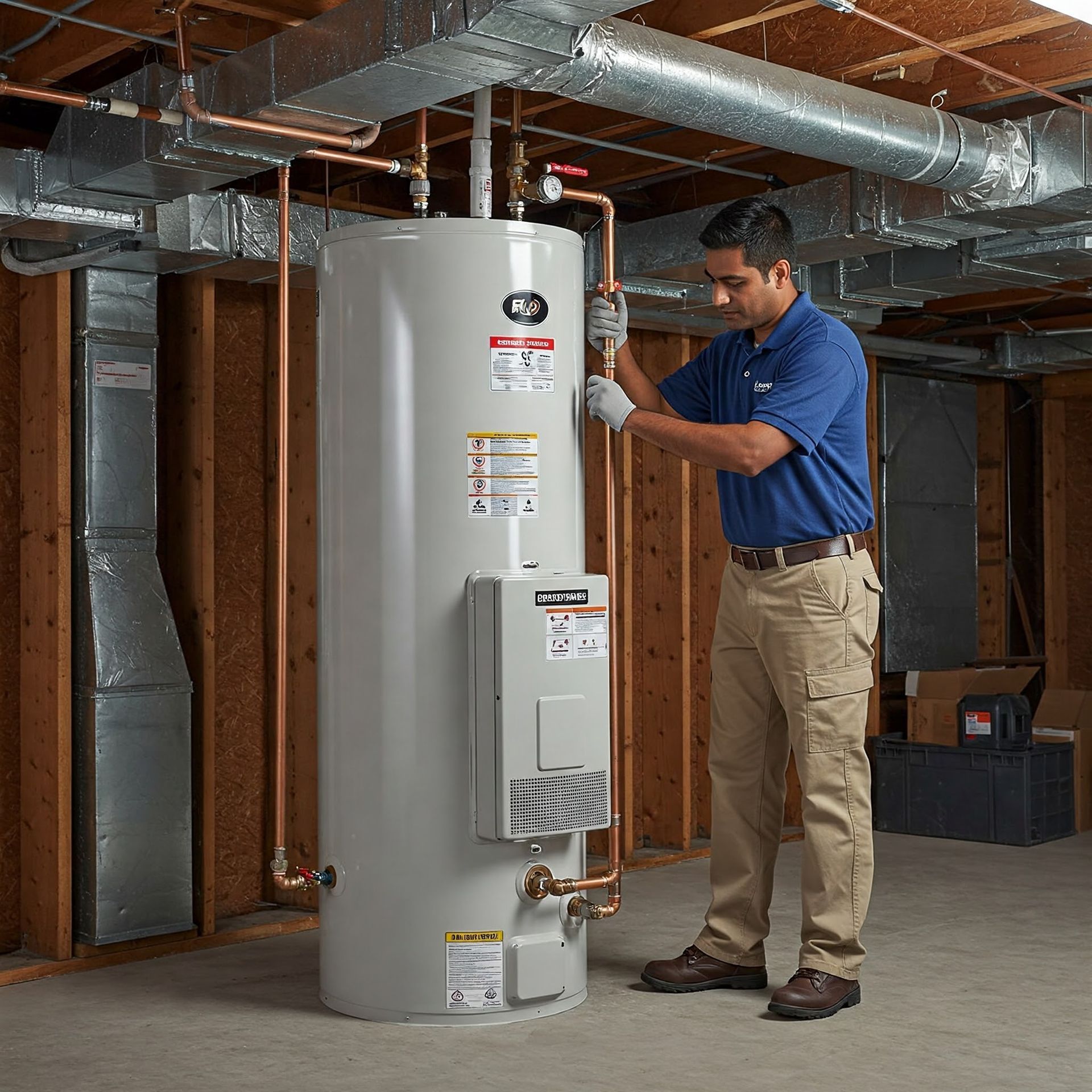 San Antonio AC repair technician explaining system options to homeowner