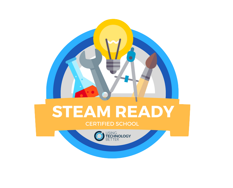 a logo for a steam ready certified school