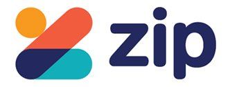 a colorful logo for zip on a white background