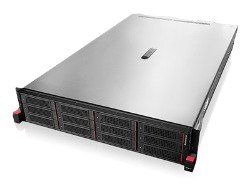 a server is sitting on top of a white surface .