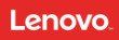 the lenovo logo is on a red background .