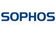 the logo for sophos is blue and white on a white background .