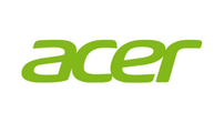 the acer logo is green and white on a white background .