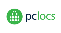 the logo for pclocs is a green circle with dots on it .