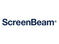 the screenbeam logo is on a white background .