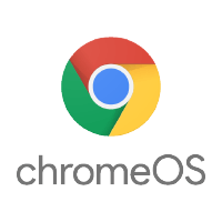 the google chrome os logo is shown on a white background .