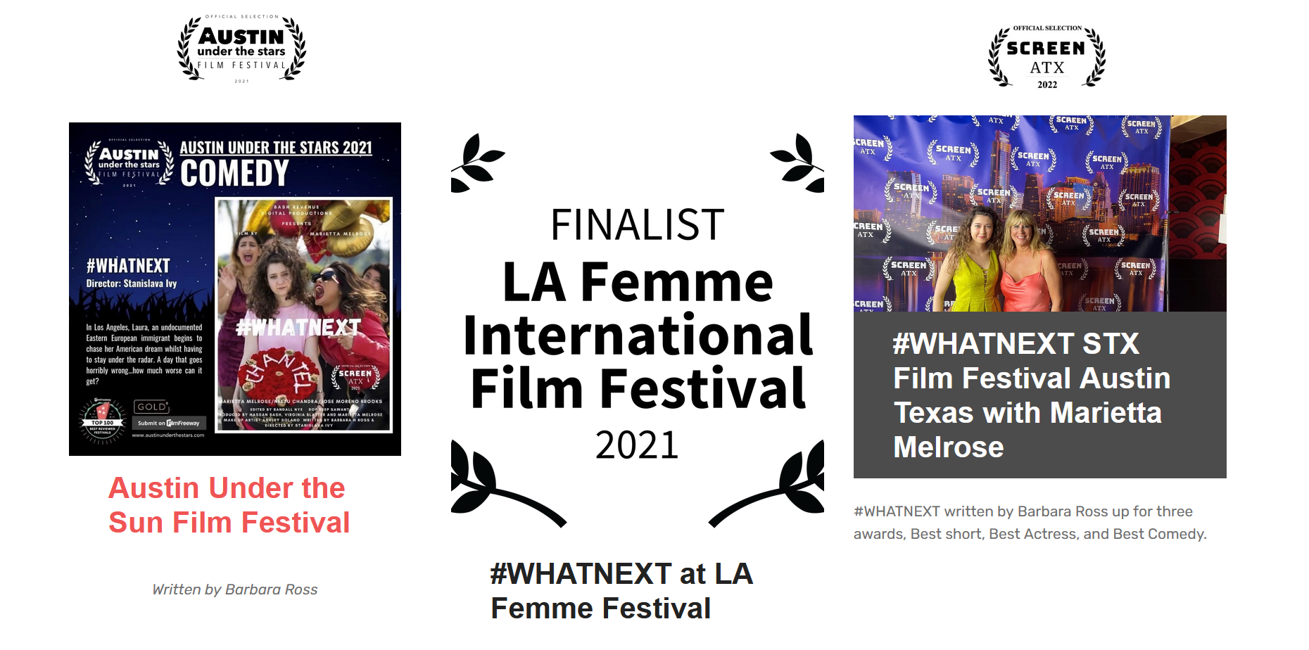 Barbara Ross and Marietta Melrose  poster for the la femme international film festival