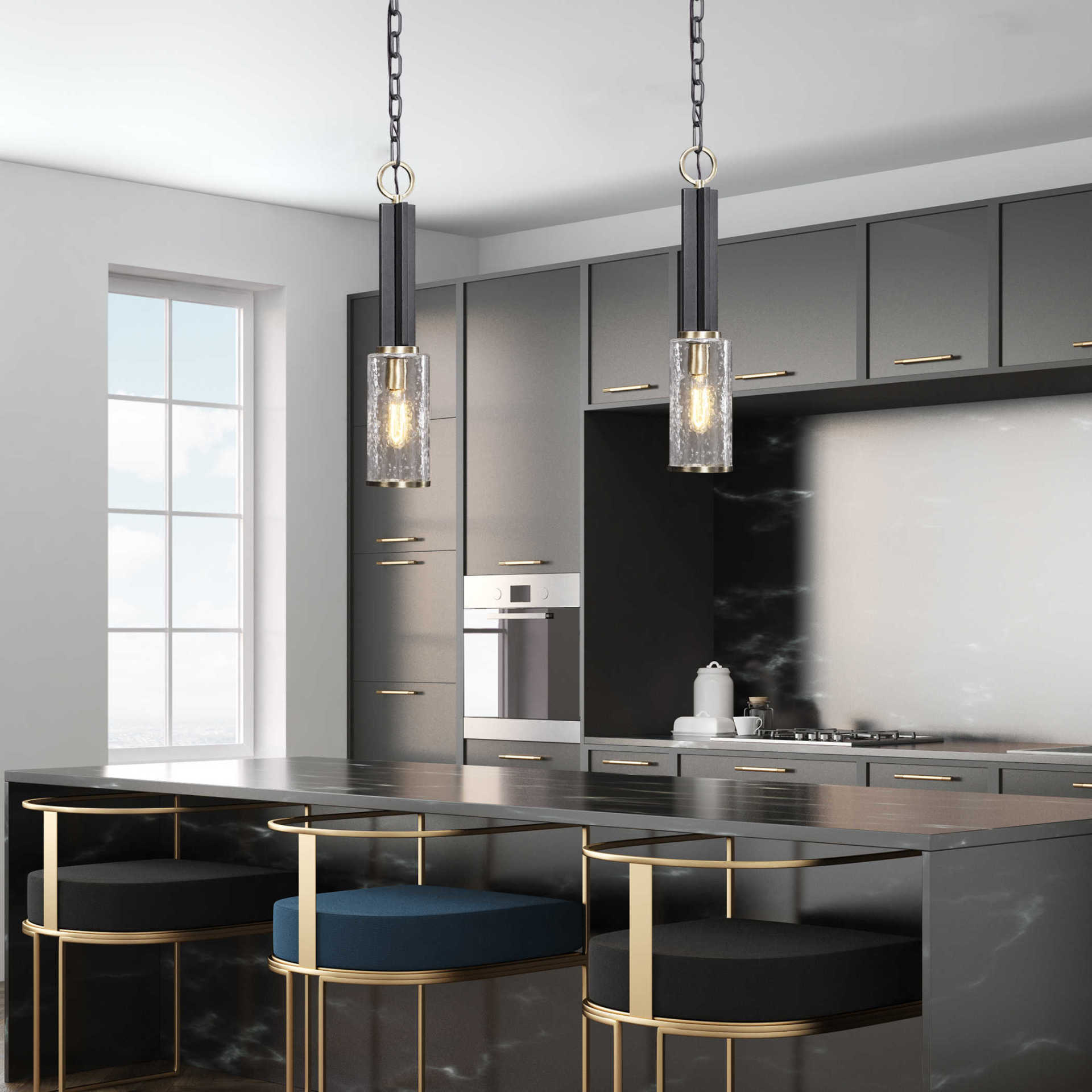 Minimalist Home Lighting Fixtures in Sleek Kitchen Area