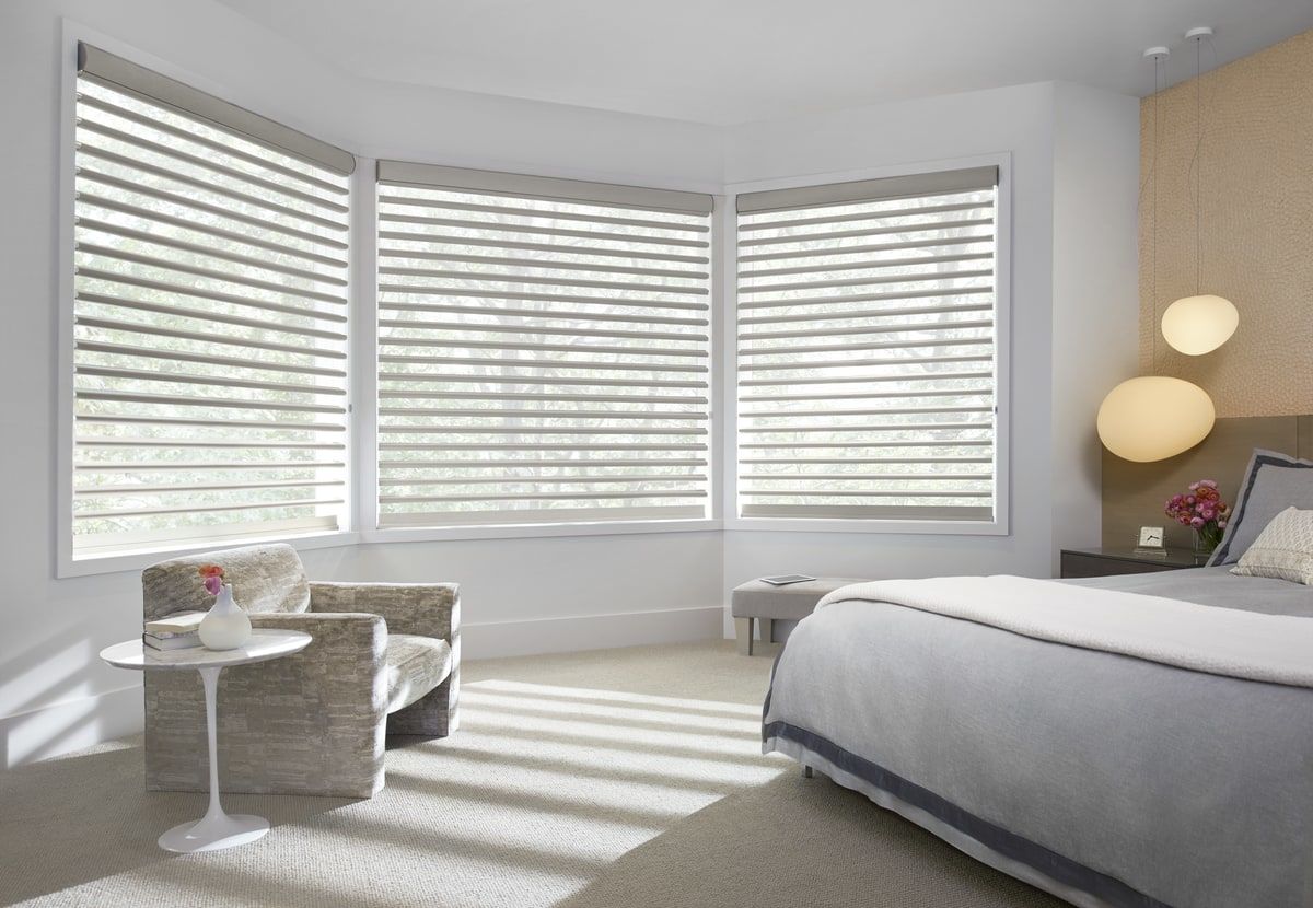 Custom Blinds in Chic Bedroom