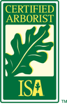 A certified arborist isa logo with an oak leaf