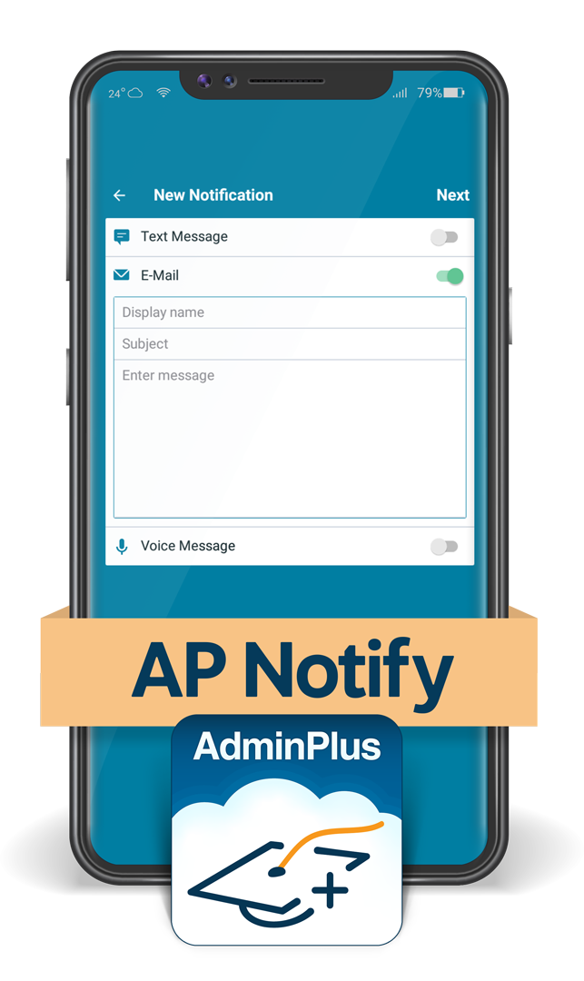AP Notify in the AdminPlus Mobile App