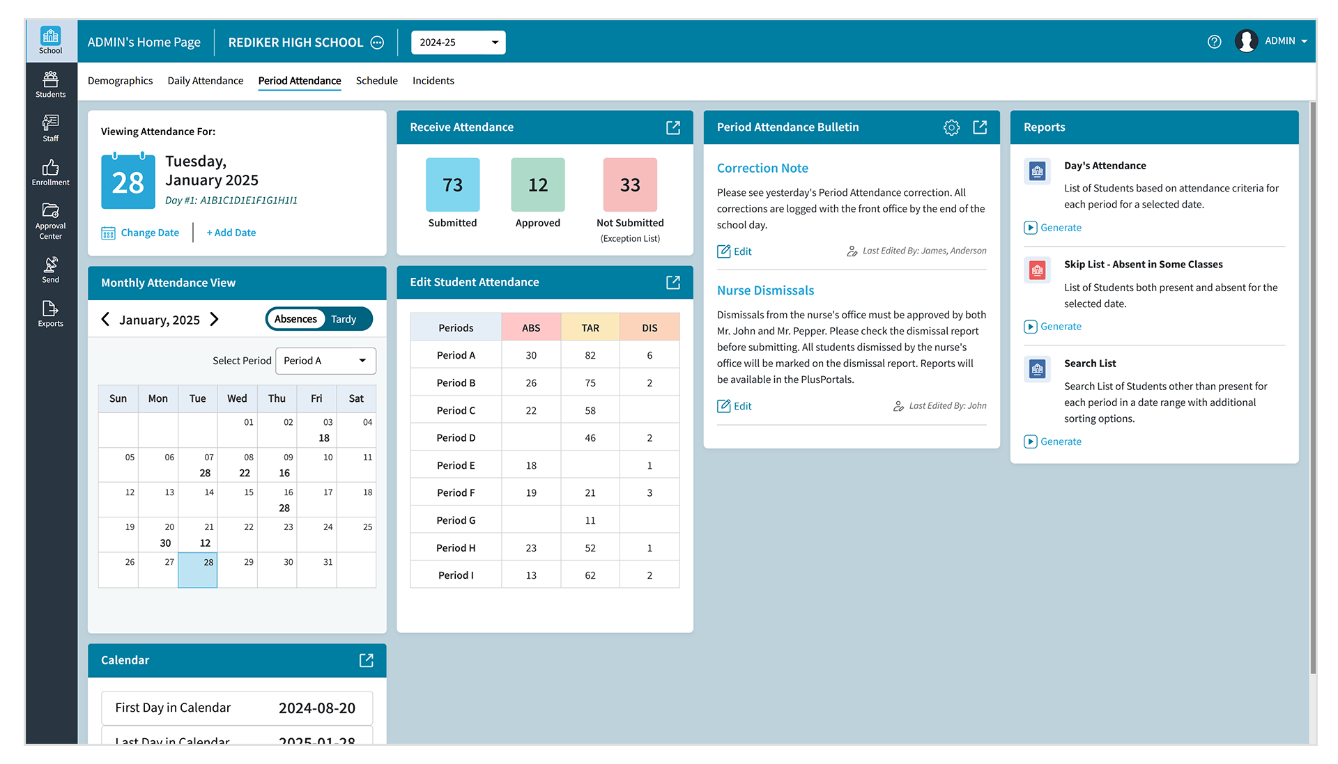 Attendance: School Period Attendance