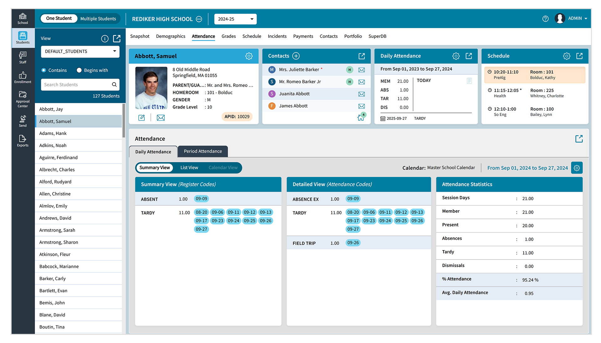 Attendance: Student Daily Attendance