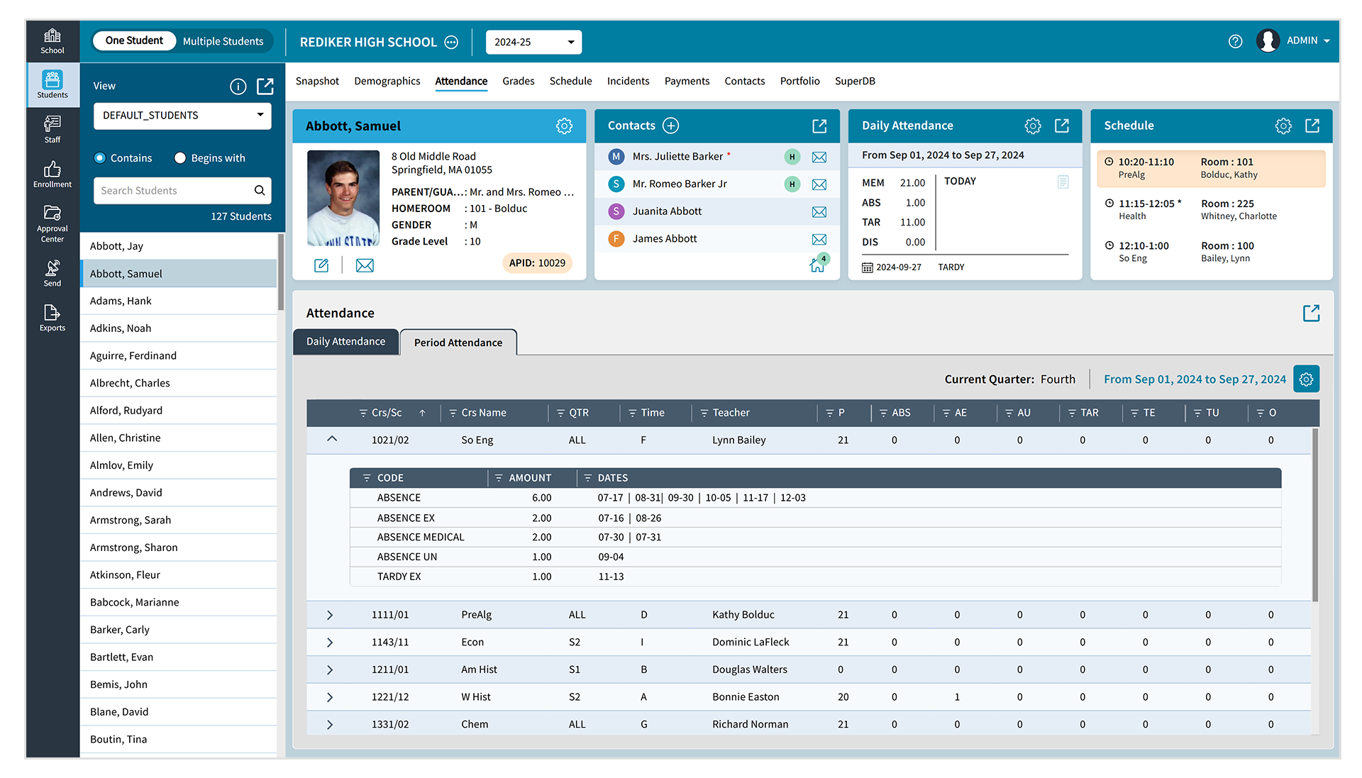Attendance: Student Period Attendance
