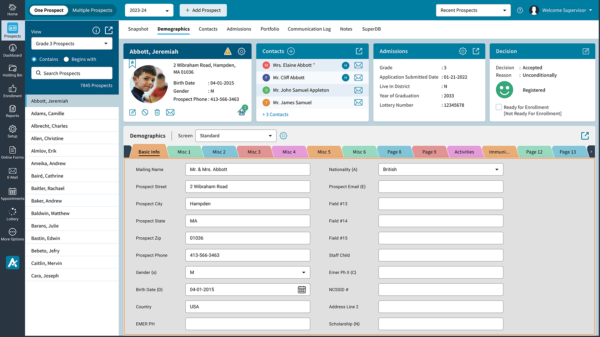 Prospect Demographics