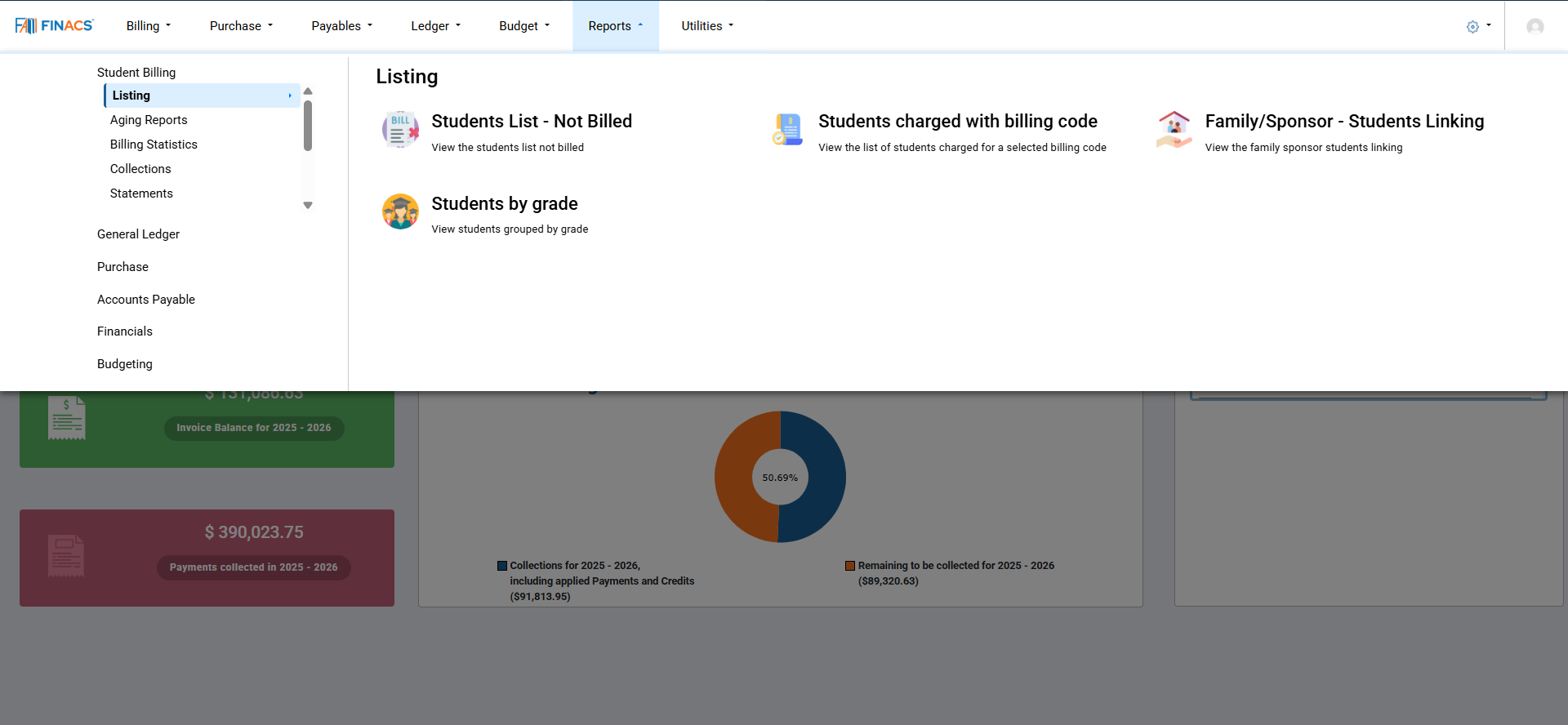Screenshot of a computer screen, open menu with file directory. Pie chart below.