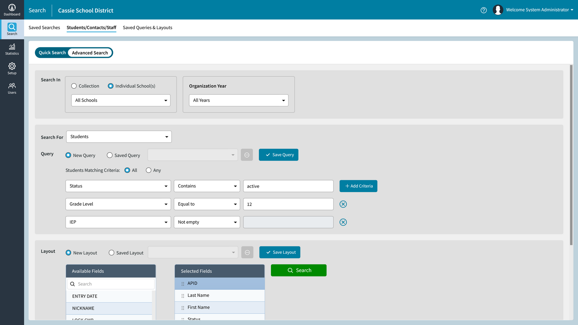 Organization Manager Screenshot - Advanced Search