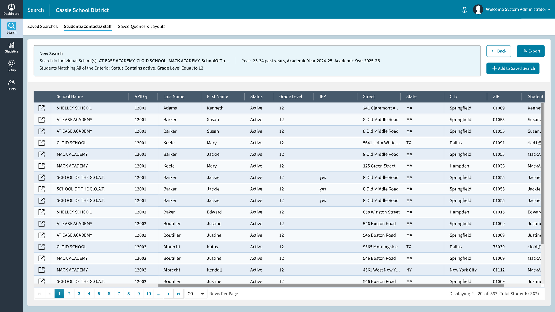Organization Manager Screenshot - Search Results