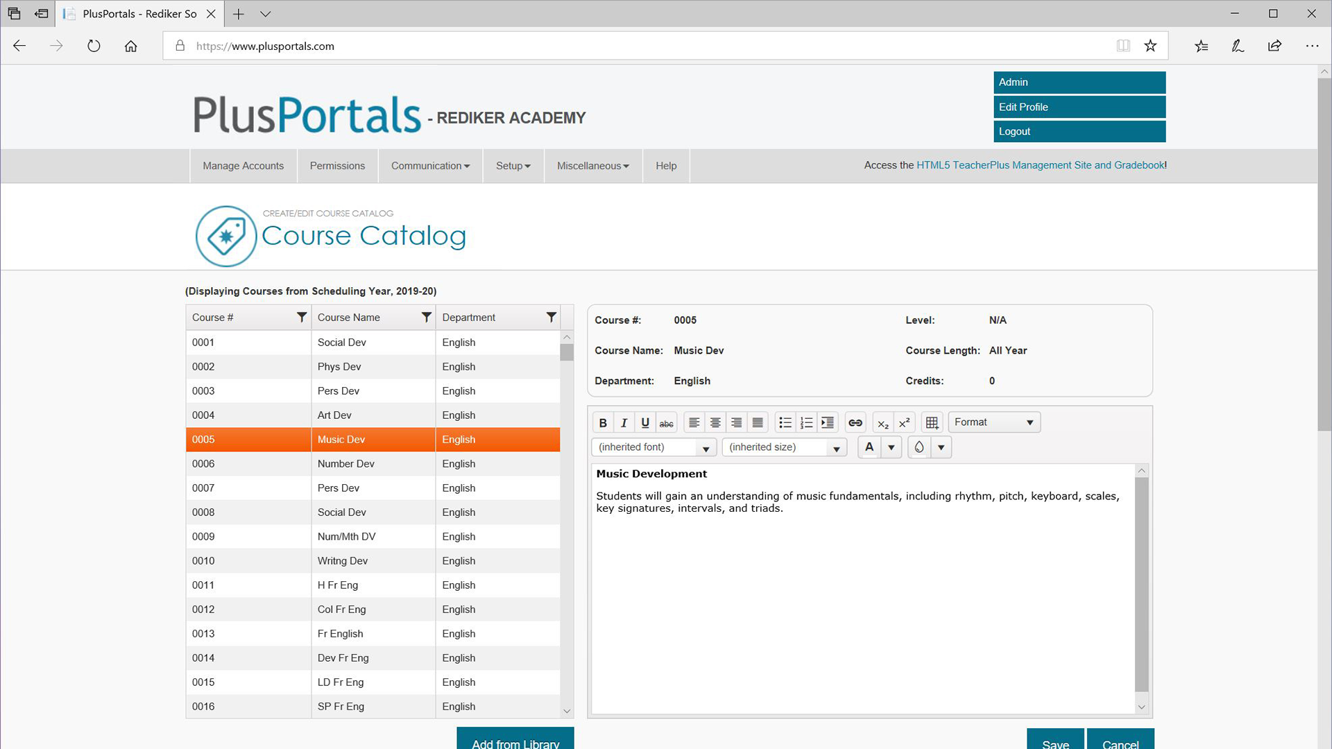 PlusPortals - Course Catalog