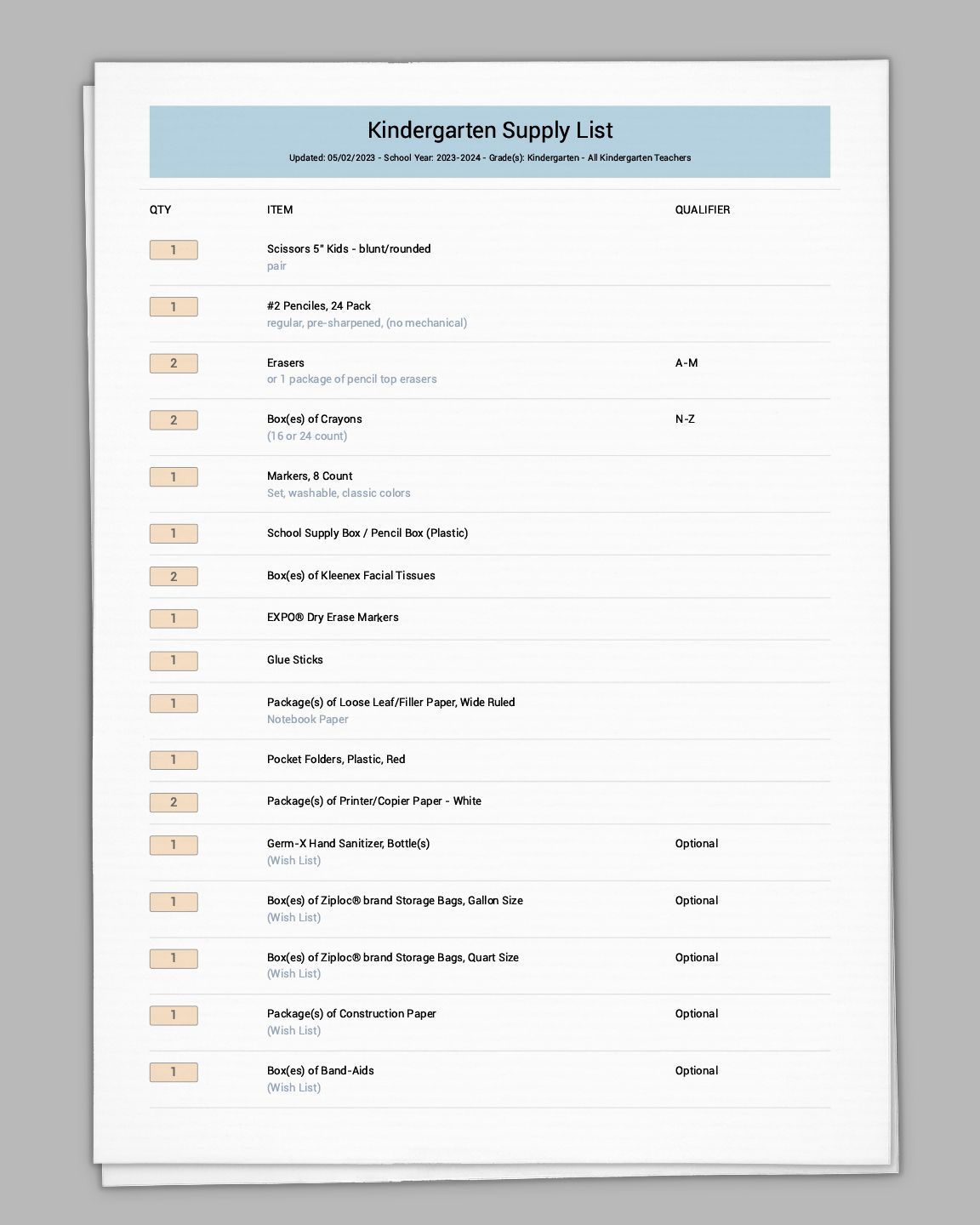 TeacherLists | PlusPortals - Printout