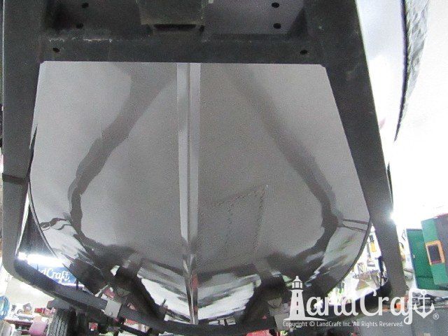 Aluminum Lowe boat after bottom repair and refinishing