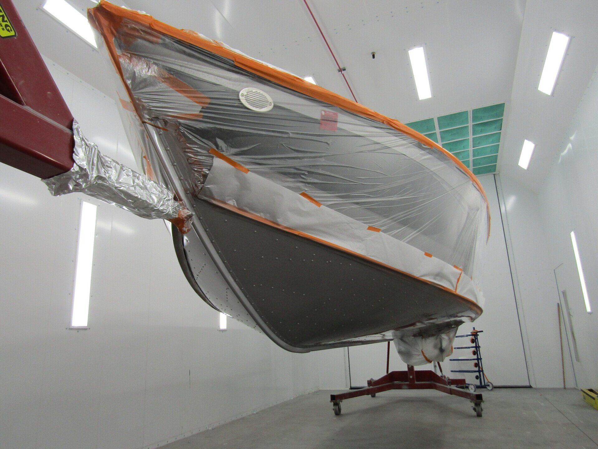 Boat in LandCraft paint booth