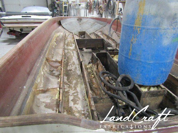 Spirit boat bottom hull structure in process of repair and restoration