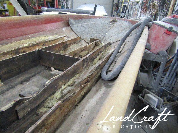 Spirit boat bottom hull structure in process of repair and restoration