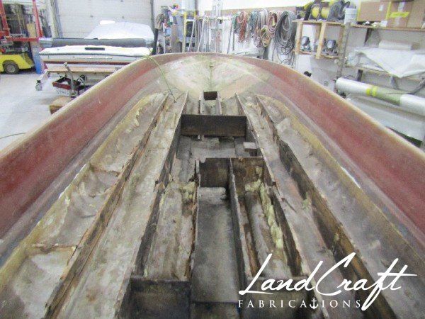 Spirit boat bottom hull structure in process of repair and restoration