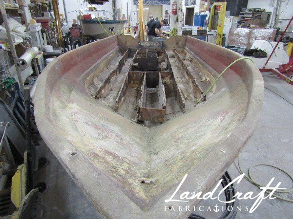 Spirit boat bottom hull structure in process of repair and restoration