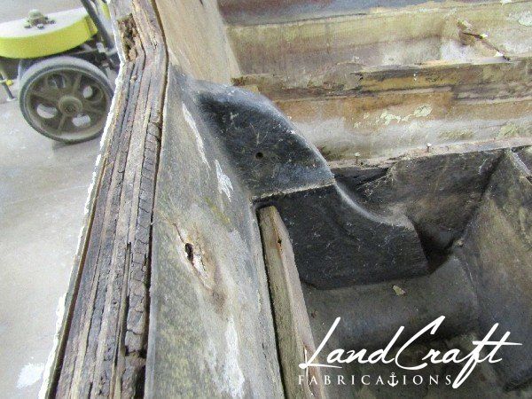 Spirit boat transom in process of repair and replacement