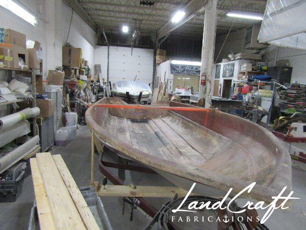 Spirit boat bottom hull structure gutted and in process of repair and restoration