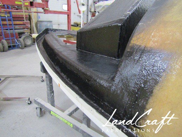 Spirit boat top cap structural fiberglass repairs completed