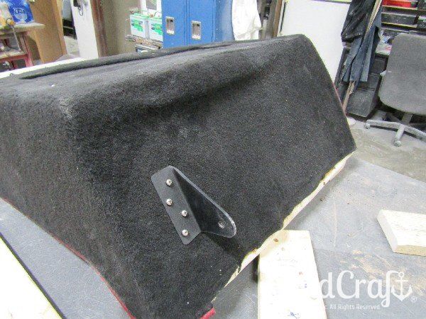 Sanger boat upholstery before restoration