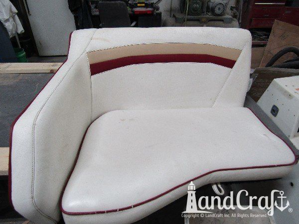 Sanger boat upholstery before restoration