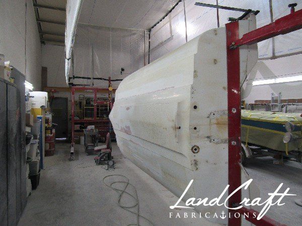 Spirit boat bottom hull structural interior reconstruction in process