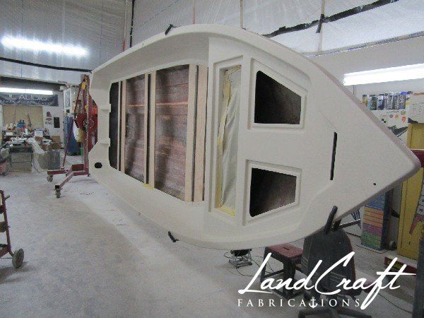 Spirit boat bottom hull structural interior reconstruction in process