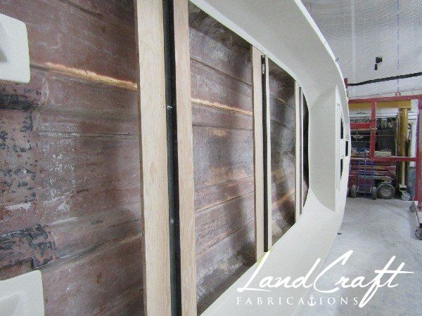 Spirit boat bottom hull structural interior reconstruction in process