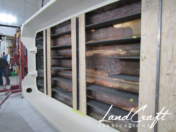 Spirit boat bottom hull structural interior reconstruction in process