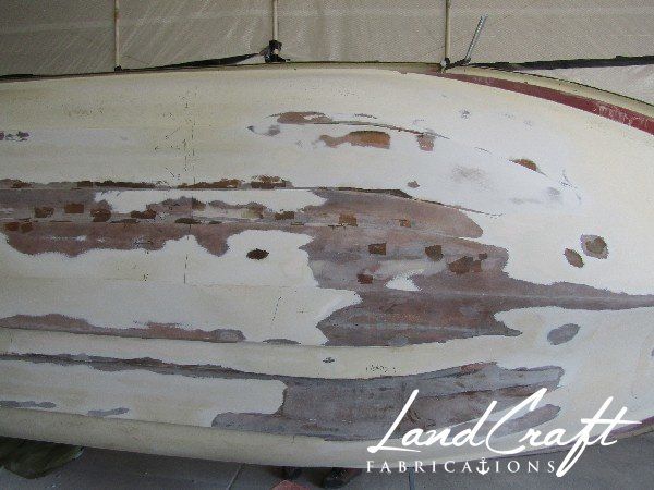 Spirit boat bottom hull structural interior reconstruction in process