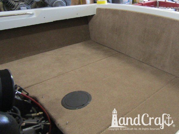Sanger boat interior restoration complete with plush new carpeting
