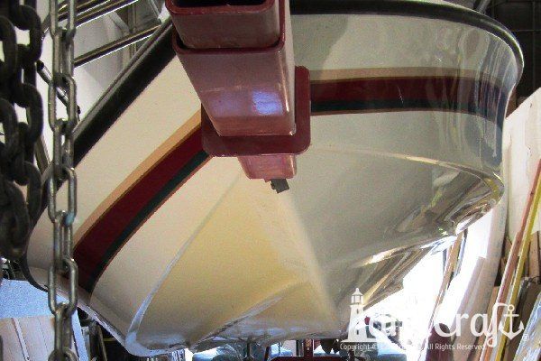 Sanger boat bow eye hook repair completed and boat is now able to be lifted with boy eye hook