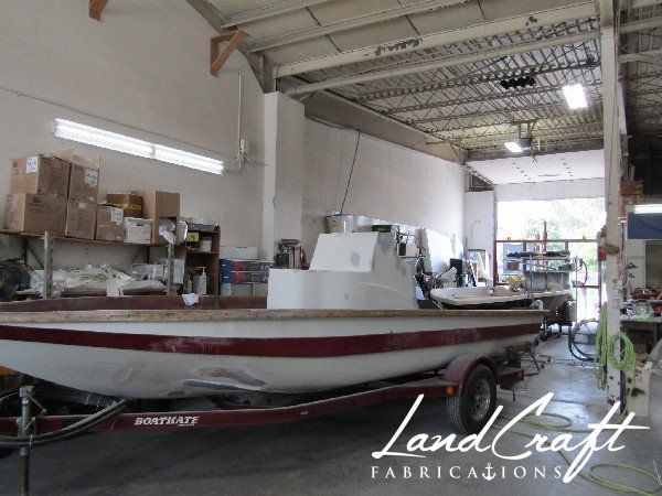 Spirit boat center console repair and custom fabrication in process