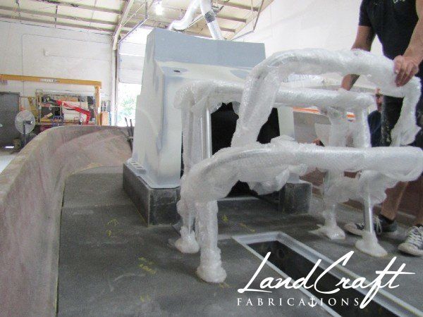 Spirit boat center console repair and custom fabrication in process