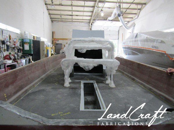 Spirit boat center console repair and custom fabrication in process