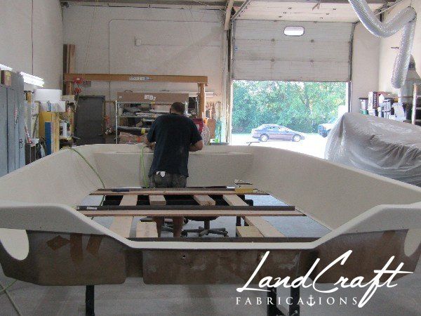 Spirit boat custom fabrication and composite reconstruction in process