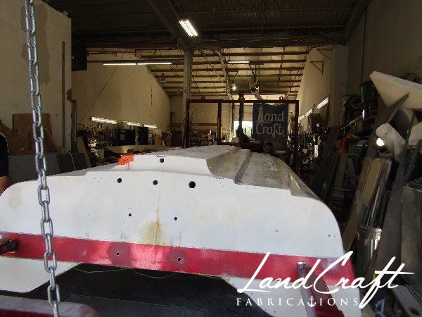 Spirit boat exterior gelcoat refinishing in process