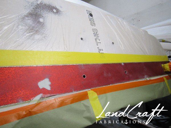 Spirit boat exterior gelcoat refinishing in process