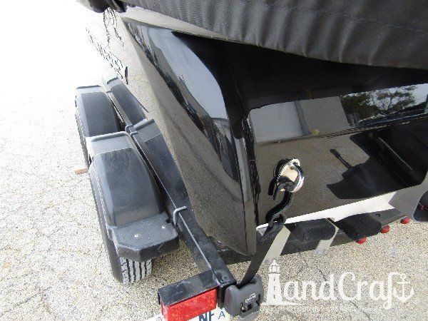 Factory defect air voids repaired and refinished in gelcoat