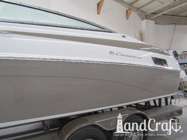 Completed Crownline boat structural fiberglass and gelcoat repairs